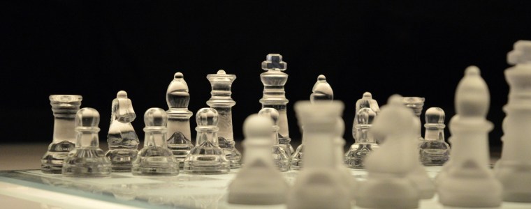 Chess pieces on a chess board